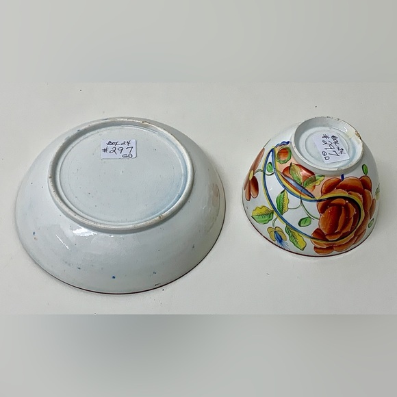 19th Century Antique Gaudy Dutch Oyster Pattern Handleless Teacup & Saucer Set - Picture 6 of 12